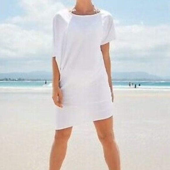 Athleta Sunlover Hilo UPF Dress Asymmetric Beach Stretchy Size L - Picture 2 of 13